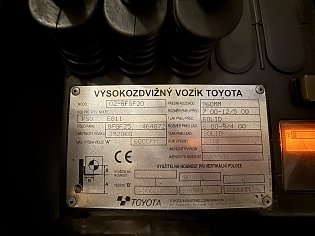 Vysokozdvižný vozík Toyota, 02-8FGF20,  LPG