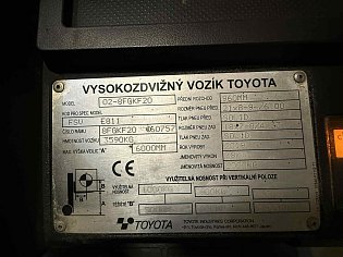 Vysokozdvižný vozík Toyota, 02-8FGKF20, LPG