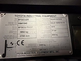 Vysokozdvižný vozík Toyota, 8FGCU25