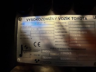Vysokozdvižný vozík Toyota, 02-8FGF15, LPG